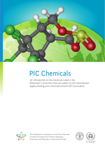 PIC Chemicals - Rotterdam Convention