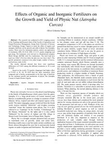 Effects of Organic and Inorganic Fertilizers on the Growth and Yield