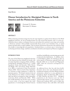 Disease Introduction by Aboriginal Humans in North America and