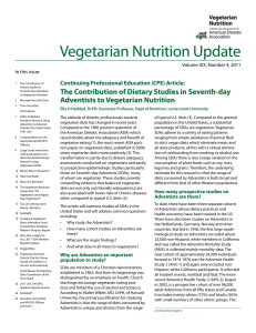 Vegetarian Nutrition Update - Loma Linda University School of