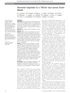 Hormonal responses to a 160-km race across frozen