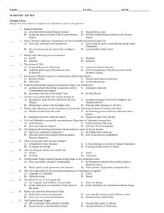 DATE: SEMESTER REVIEW Multiple Choice Identify