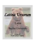 Latina Ursorum - Baylor University
