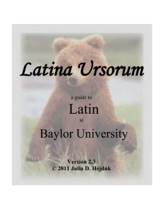 Latina Ursorum - Baylor University