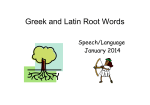 Greek and Latin Root Words - Hicksville Public Schools