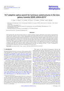 VLT adaptive optics search for luminous substructures in the lens