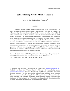 Self-Fulfilling Credit Market Freezes