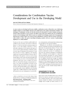 Considerations for Combination Vaccine Development and Use in