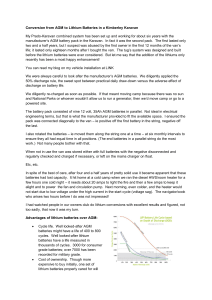 Conversion from AGM to Lithium Batteries in a Kimberley Karavan