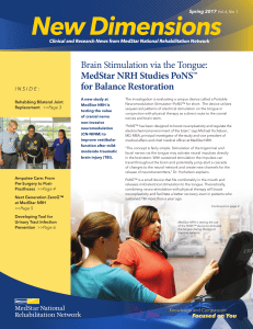 Brain Stimulation via the Tongue: MedStar NRH Studies PoNS™ for