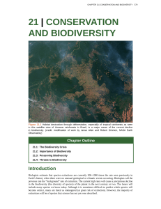 21 | CONSERVATION AND BIODIVERSITY