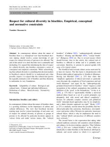 Respect for cultural diversity in bioethics. Empirical