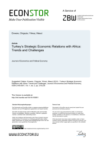 Turkey`s Strategic Economic Relations with Africa