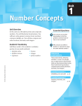 Number Concepts