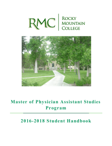 Master of Physician Assistant Studies Program 2016