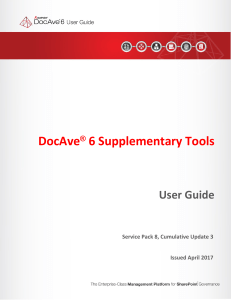 DocAve 6 Supplementary Tools User Guide