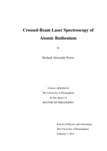 Crossed-Beam Laser Spectroscopy of Atomic Ruthenium