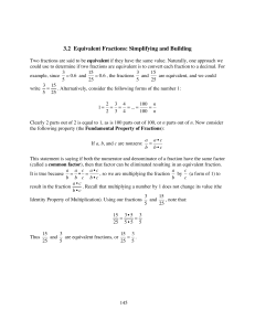 3.2 Equivalent Fractions: Simplifying and Building