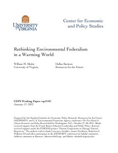 Center for Economic and Policy Studies Rethinking Environmental