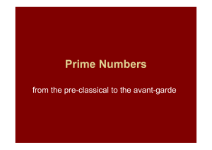 Prime Numbers - Winchester College