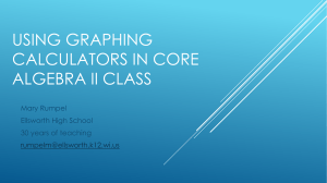 Using graphing calculator in algebra II core class