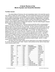 A Quick Review of the Metric System and Scientific Notation