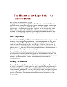 The History of the Light Bulb – An Electric Dawn - PS