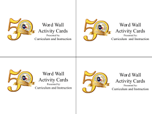 Word Wall Activity Cards
