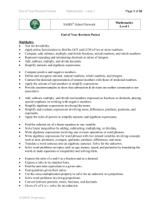 Math - sabis