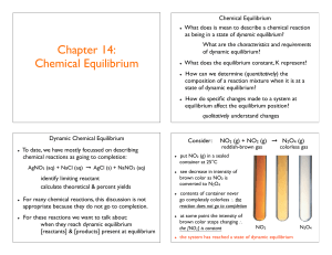Chapter 14: Chemical Equilibrium