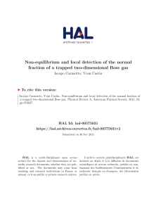 Non-equilibrium and local detection of the normal fraction of a