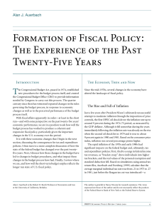 Formation of Fiscal Policy: The Experience of the Past Twenty