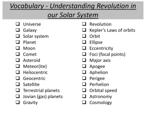 Vocabulary - Understanding Revolution in our Solar System