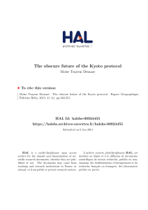 The obscure future of the Kyoto protocol - Hal-SHS