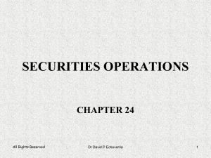 SECURITIES OPERATIONS