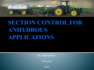 Wing / boom Control for Anhydrous Applicators