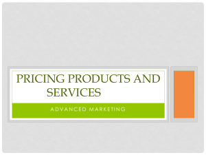 Pricing Products and Services