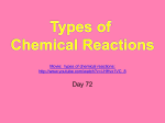 Day 72 TYPES OF CHEMICAL REACTIONS