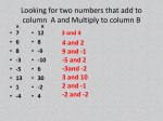 Looking for two numbers that add to column A and Multiply to