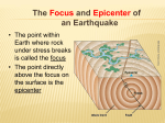 The Focus and Epicenter of an Earthquake