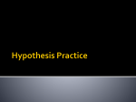 Writing a Hypothesis