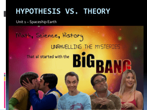 Hypothesis vs. Theory ~The Big Bang