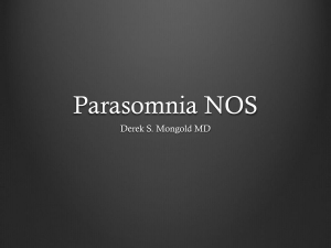Parasomnia NOS - Psychiatry Lectures