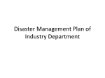 Disaster Management Plan of Industry Department