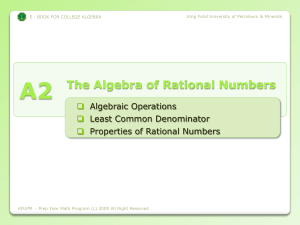 A.2 The Algebra of Rational Numbers