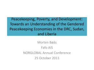 Peacekeeping, Poverty, and Development: Towards an
