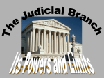 Judicial -- Powers and Limits