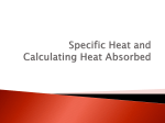 Specific Heat and Calculating Heat Absorbed - Varga