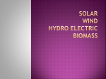 Solar Wind Hydro electric Biomass