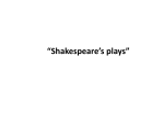 “Shakespeare`s plays” Study Questions